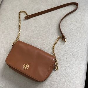 Tory Burch tan leather crossbody bag